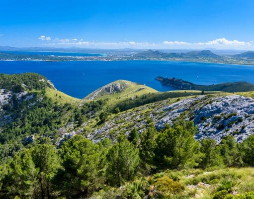 Alcudia Mallorca Visya general de costa de Pollença y Alcudia en Mallorca