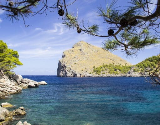 Qué ver en Mallorca en dos días Vistas del norte de Mallorca acantilado, mar turquesa y pinares